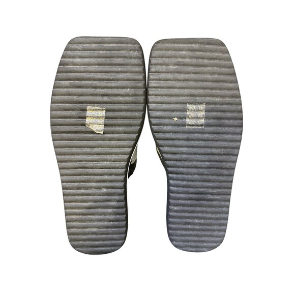 LDP Black & White Geometric Wedge Platform Sandals Size 7.5 - Picture 8 of 8